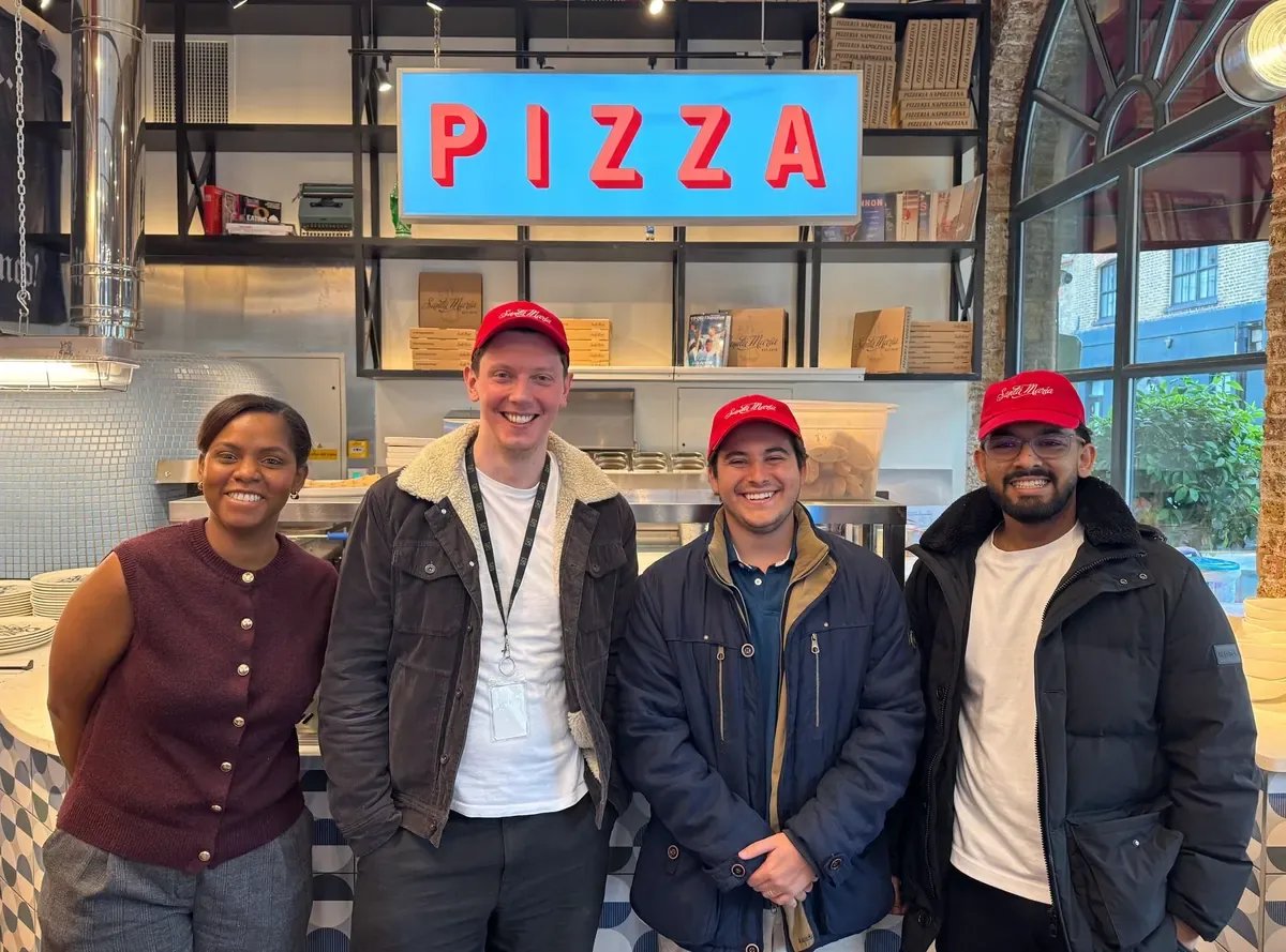 The Starla team out for pizza in London